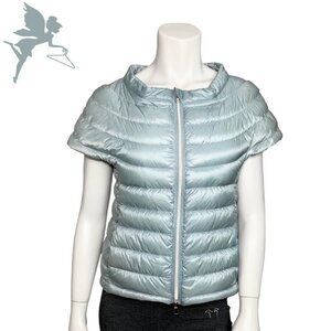 COTES OF LONDON The St. Ives Down Vest in Silvery Aqua